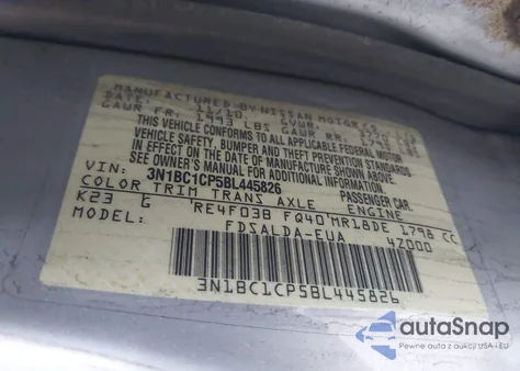 2011 Nissan Versa 1.8S из США, поврежденный, VIN 3N1BC1CP5BL445826